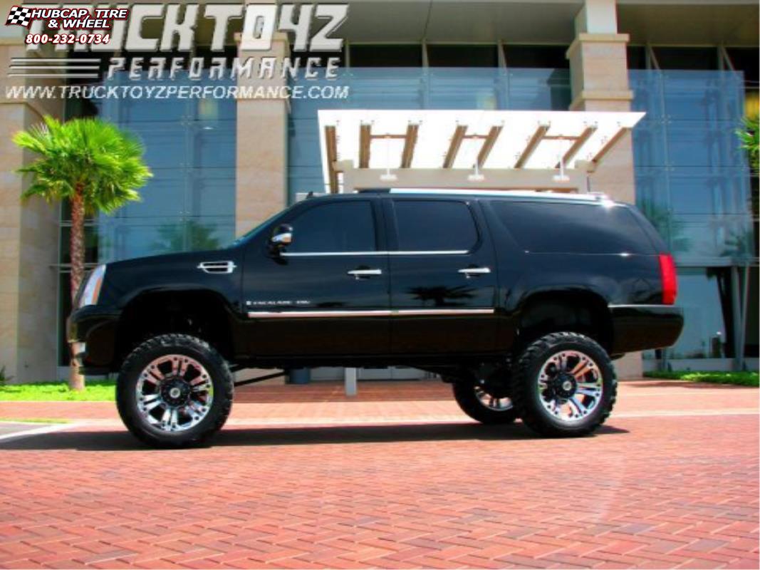 vehicle gallery/cadillac escalade ext xd series xd778 monster x  Chrome wheels and rims